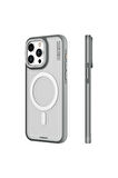iPhone 15 Pro Uyumlu Kılıf Magsafe Şarj Özellikli Youngkit Rock Sand Serisi Kapak Gri