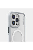 iPhone 15 Pro Uyumlu Kılıf Magsafe Şarj Özellikli Youngkit Rock Sand Serisi Kapak Gri
