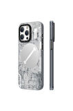 iPhone 15 Pro Max Uyumlu Kılıf Magsafe Şarj Özellikli Youngkit Technology Serisi Kapak Beyaz