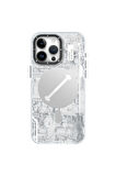 iPhone 15 Pro Max Uyumlu Kılıf Magsafe Şarj Özellikli Youngkit Technology Serisi Kapak Beyaz
