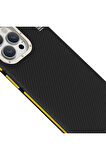 YoungKit iPhone 15 Pro Max Uyumlu Kılıf Magsafe Şarj Özellikli Youngkit 600D Kevlar Kapak Sarı