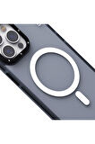 YoungKit iPhone 15 Pro Uyumlu Kılıf Magsafe Şarj Özellikli Youngkit Colored Sand Serisi Kapak Siyah