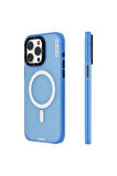 YoungKit iPhone 15 Pro Uyumlu Kılıf Magsafe Şarj Özellikli Youngkit Colored Sand Serisi Kapak Mavi