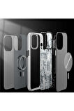YoungKit iPhone 15 Pro Uyumlu Kılıf Magsafe Şarj Özellikli Youngkit Technology Serisi Kapak Beyaz