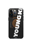 YoungKit iPhone 15 Pro Uyumlu Kılıf Magsafe Şarj Özellikli Youngkit Binfen Serisi Yazı Temalı Kapak Siyah