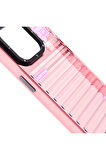 YoungKit iPhone 15 Pro Uyumlu Kılıf Şeffaf Renkli Tasarım Youngkit Fluorite Serisi Kapak Pembe