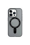 YoungKit iPhone 15 Pro Uyumlu Kılıf Magsafe Şarj Özellikli Youngkit Rock Serisi Kapak Siyah