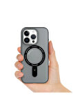 YoungKit iPhone 15 Pro Uyumlu Kılıf Magsafe Şarj Özellikli Youngkit Rock Serisi Kapak Siyah