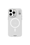YoungKit iPhone 15 Pro Uyumlu Kılıf Magsafe Şarj Özellikli Standlı Youngkit Hermit Bracket Serisi Kapak Beyaz