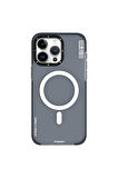 YoungKit iPhone 15 Pro Max Uyumlu Kılıf Magsafe Şarj Özellikli Youngkit Jiansha Serisi Kapak Siyah