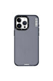 YoungKit iPhone 15 Pro Uyumlu Kılıf Buzlu Mat Tasarım Youngkit Colored Sand Serisi Kapak Siyah