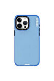 YoungKit iPhone 15 Pro Uyumlu Kılıf Buzlu Mat Tasarım Youngkit Colored Sand Serisi Kapak Mavi