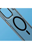 YoungKit iPhone 15 Uyumlu Kılıf Magsafe Şarj Özellikli Şeffaf Youngkit Crystal Shield Serisi Kapak Siyah