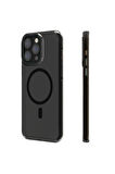 YoungKit iPhone 15 Pro Max Uyumlu Kılıf Magsafe Şarj Özellikli Youngkit Crystal Shield Serisi Kapak Siyah