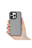 YoungKit iPhone 15 Pro Uyumlu Kılıf Buzlu Mat Tasarım Youngkit Hidden Sand Serisi Kapak Gri