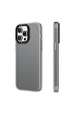 YoungKit iPhone 15 Pro Max Uyumlu Kılıf Buzlu Mat Tasarım Youngkit Hidden Sand Serisi Kapak Gri