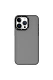 YoungKit iPhone 15 Pro Max Uyumlu Kılıf Buzlu Mat Tasarım Youngkit Hidden Sand Serisi Kapak Gri