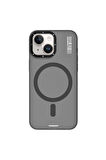 YoungKit iPhone 15 Uyumlu Kılıf Magsafe Şarj Özellikli Youngkit Hidden Sand Serisi Kapak Gri