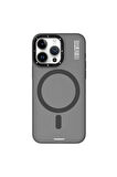 YoungKit iPhone 15 Pro Uyumlu Kılıf Magsafe Şarj Özellikli Youngkit Hidden Sand Serisi Kapak Gri