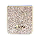Galaxy Z Flip 5 Uyumlu Kılıf Guess Orjinal Lisanslı Yazı Logolu Glitter Script Kapak Gold