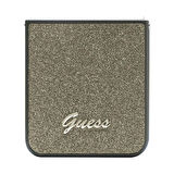 Galaxy Z Flip 5 Uyumlu Kılıf Guess Orjinal Lisanslı Yazı Logolu Glitter Flakes Kapak Haki