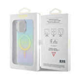 iPhone 15 Pro Max Uyumlu Kılıf Guess Orjinal Lisans Magsafe Şarj Özellik Yazı Logo Iridescent Turkua