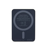 Guess Orjinal Lisanslı Magsafe Şarj Özellikli Metal Yazı Logolu Powerbank 5000mAh 15W Siyah