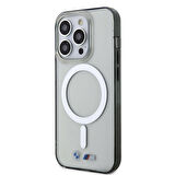 iPhone 15 Pro Max Uyumlu Kılıf BMW Magsafe Şarjlı Transparan Silver Ring Orjinal Lisanslı Kapak