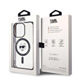iPhone 15 Pro Max Uyumlu Kılıf Karl Lagerfeld Magsafe Şarj Özellikli IML Choupette Lisanslı Şeffaf