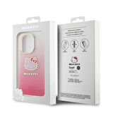 iPhone 15 Pro Kılıf Hello Kitty Orjinal Lisanslı Yazı ve İkonik Logolu Elektroplating Gradyan Pembe