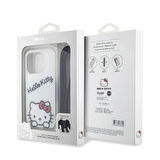 iPhone 15 Pro Kılıf Hello Kitty Orjinal Lisanslı Askılı Yazı ve İkonik Logolu Daydreaming Beyaz
