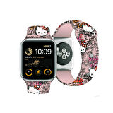 Watch 40mm Uyumlu Kordon Hello Kitty Orjinal Lisanslı Etiket Graffiti Yumuşak Strap Kayış