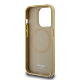 iPhone 15 Pro Uyumlu Kılıf Hello Kitty Orjinal Lisanslı Magsafe Şarj Özellikli Kitty Head Deri Gold