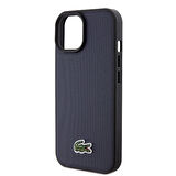 iPhone 15 Kılıf Lacoste Orjinal Lisanslı PU Pike Desenli İkonik Timsah Dokuma Logolu Kapak