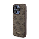 iPhone 14 Pro Kılıf Guess Orjinal Lisanslı Magsafe Özellikli Kapak + Powerbank 5000mAh Kahverengi