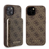 iPhone 15 Kılıf Guess Orjinal Lisanslı Magsafe Özellikli Kapak + Powerbank 5000mAh Kahverengi