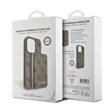 iPhone 15 Kılıf Guess Orjinal Lisanslı Magsafe Özellikli Kapak + Powerbank 5000mAh Kahverengi