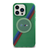 iPhone 15 Pro Kılıf BMW Magsafe Şarj Özellikli Transparan Tricolor Stripes Orjinal Lisanslı Kapak