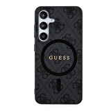 Galaxy S24 Plus Uyumlu Kılıf Guess Lisanslı Magsafe Özellikli 4G Desenli Yazı Logolu Kapak Siyah