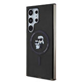 Galaxy S24 Ultra Kılıf Karl Lagerfeld Lisanslı Magsafe Özellikli Karl&Choupette IML Baskılı Siyah