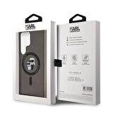 Galaxy S24 Ultra Kılıf Karl Lagerfeld Lisanslı Magsafe Özellikli Karl&Choupette IML Baskılı Siyah