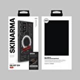 Galaxy S24 Ultra Uyumlu Kılıf SkinArma Magsafe Özellikli Yazı Desenli Airbag Tasarımlı Orion Siyah