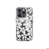 iPhone 15 Pro Uyumlu Kılıf Magsafe Özellikli Çift IMD Baskılı Lisanslı Switcheasy Artist-M Fleur Gri