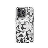 iPhone 15 Pro Max Uyumlu Kılıf Magsafe Çift IMD Baskılı Lisanslı Switcheasy Artist-M Fleur Gri
