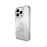 iPhone 14 Pro Uyumlu Kılıf Parlayan Simli Şeffaf Lisanslı Switcheasy Starfield Kapak Şeffaf
