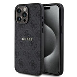 iPhone 15 Pro Max Uyumlu Kılıf Guess Lisanslı Magsafe Özellikli 4G Desenli Yazı Logolu Kapak Siyah