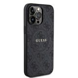 iPhone 15 Pro Max Uyumlu Kılıf Guess Lisanslı Magsafe Özellikli 4G Desenli Yazı Logolu Kapak Siyah