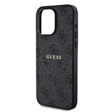 iPhone 15 Pro Max Uyumlu Kılıf Guess Lisanslı Magsafe Özellikli 4G Desenli Yazı Logolu Kapak Siyah
