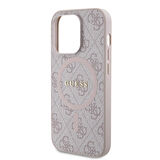 iPhone 14 Pro Max Uyumlu Kılıf Guess Lisanslı Magsafe Özellikli 4G Desenli Yazı Logolu Kapak Pembe