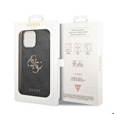 iPhone 14 Pro Max Uyumlu Kılıf GUESS PU Deri Büyük Metal Logo Dizaynlı Kapak